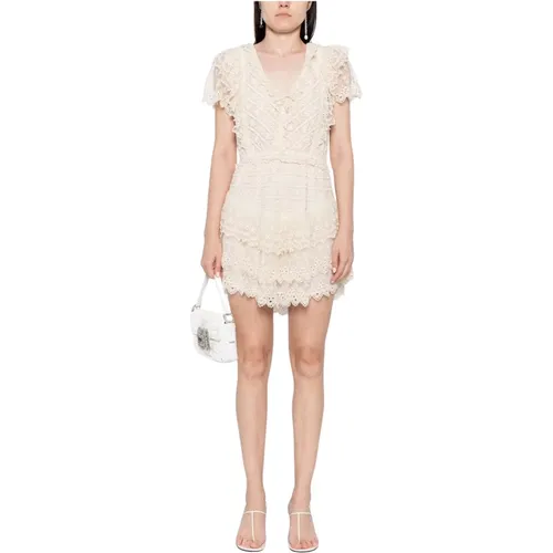 Embroidered Lace Mini Dress , female, Sizes: L - Loveshackfancy - Modalova