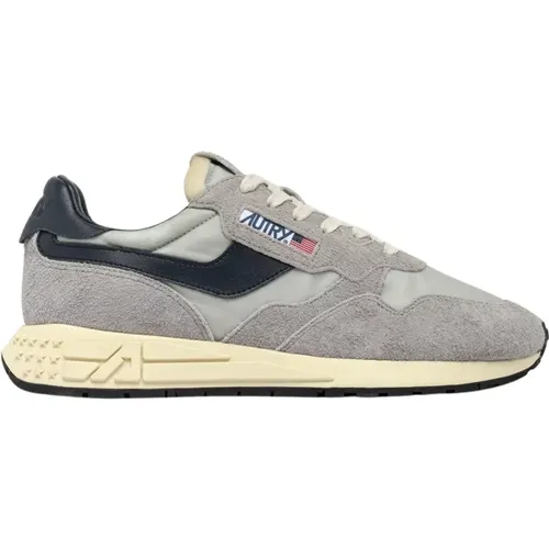 Reelwind Low Sneakers in Gray and Space Nylon and Suede , male, Sizes: 10 UK, 7 UK - Autry - Modalova