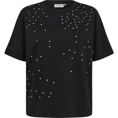 Graues Melange T-Shirt mit Similisten , Damen, Größe: S - Copenhagen Muse - Modalova