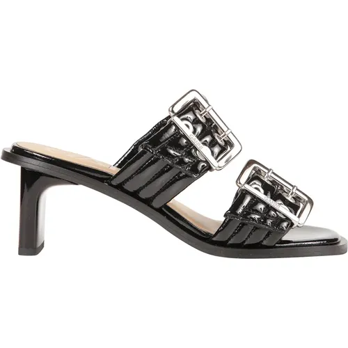 Chic Buckle Heel Mule Sandal , female, Sizes: 4 UK, 7 UK, 3 UK, 8 UK, 5 UK, 6 UK - Ganni - Modalova