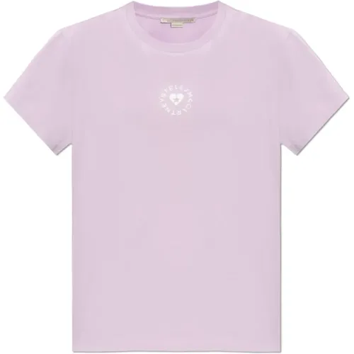 T-Shirt mit Logo , Damen, Größe: M - Stella Mccartney - Modalova