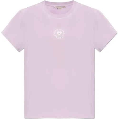 T-Shirt mit Logo , Damen, Größe: XS - Stella Mccartney - Modalova