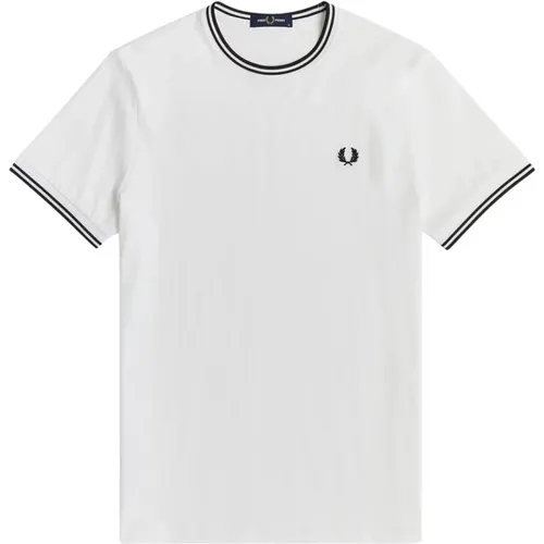 Weißes Baumwoll-T-Shirt , Herren, Größe: 2XL - Fred Perry - Modalova