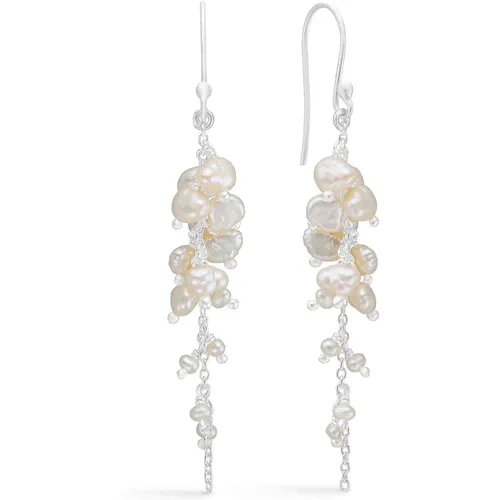 Silberne Perlen Ohrringe , Damen, Größe: ONE Size - Frk. Lisberg - Modalova