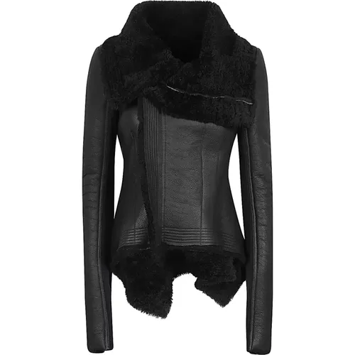 Lamb Fur Jacket with Asymmetric Hem , female, Sizes: XS, M - Rick Owens - Modalova