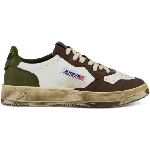 Vintage Leather Tennis-Inspired Sneakers , male, Sizes: 6 UK, 8 UK, 9 UK, 7 UK - Autry - Modalova
