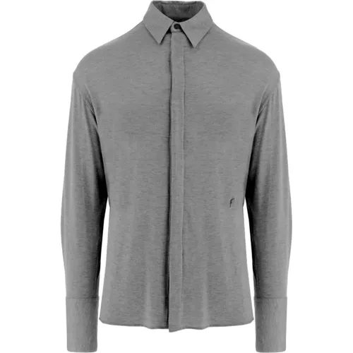 Ferragamo Shirts Grey , male, Sizes: M, L - Salvatore Ferragamo - Modalova