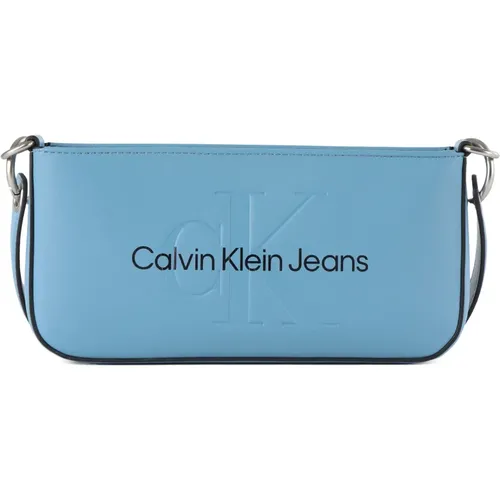 Schultertasche aus Kunstleder mit geprägtem Logo , Damen, Größe: ONE Size - Calvin Klein Jeans - Modalova