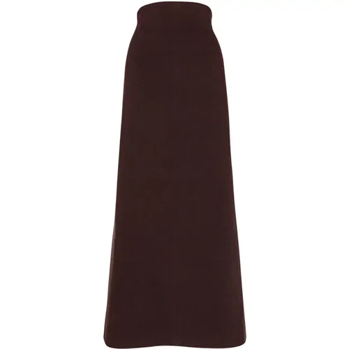 High Waist A-Line Linen Viscose Skirt , female, Sizes: 2XL, XL, L, S, M - Cortana - Modalova