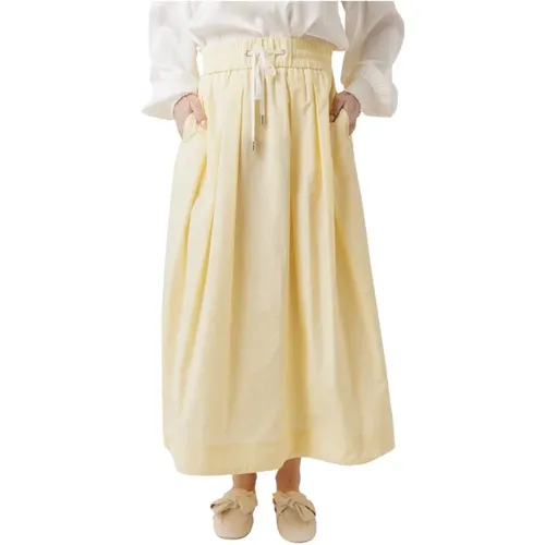 Elastic Waist Skirt with Drawstrings , female, Sizes: 3XS, XS, 2XS, S - PESERICO - Modalova