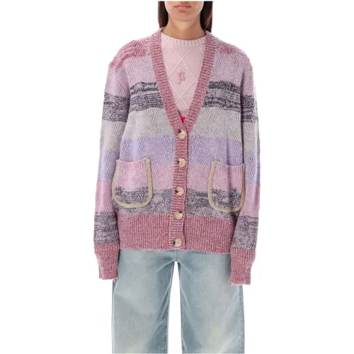 Pink Oversized Embroidered Cardigan , female, Sizes: M - Cormio - Modalova