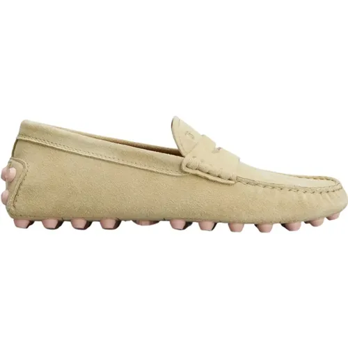 Bubble Gommino Wildleder Loafers - Beige Rosa , Damen, Größe: 36 EU - TOD'S - Modalova