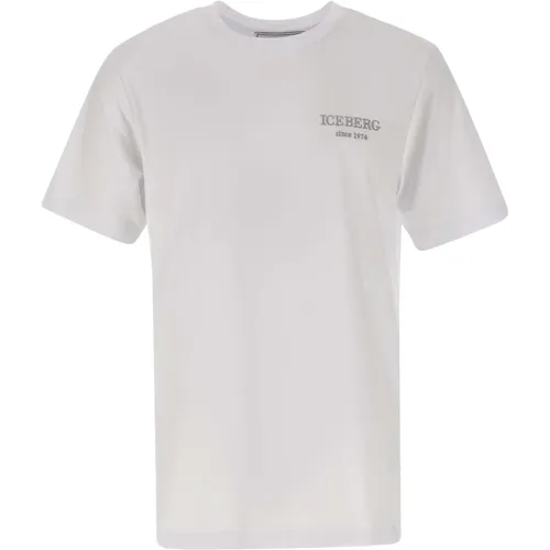 Mens Cotton T-shirt with Logo , male, Sizes: XL, M - Iceberg - Modalova