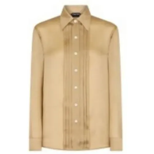 Silk Pointed Collar Shirt , female, Sizes: S - Tom Ford - Modalova