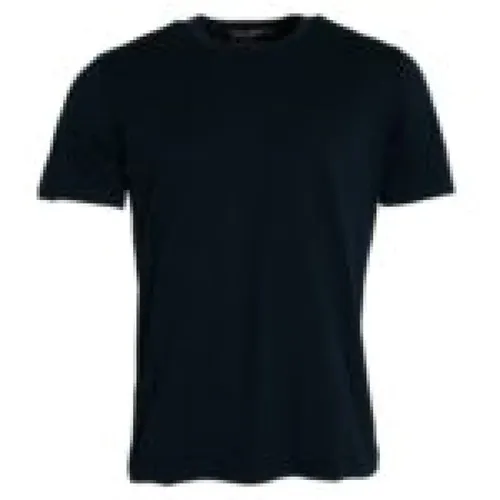 Navy Cotton T-Shirt with Round Neck and Short Sleeves , male, Sizes: M - Dolce & Gabbana - Modalova