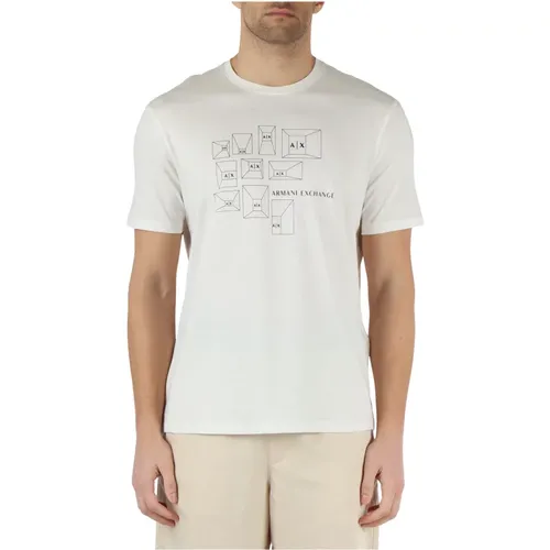 Regular Fit Pima Baumwoll T-Shirt , Herren, Größe: M - Armani Exchange - Modalova