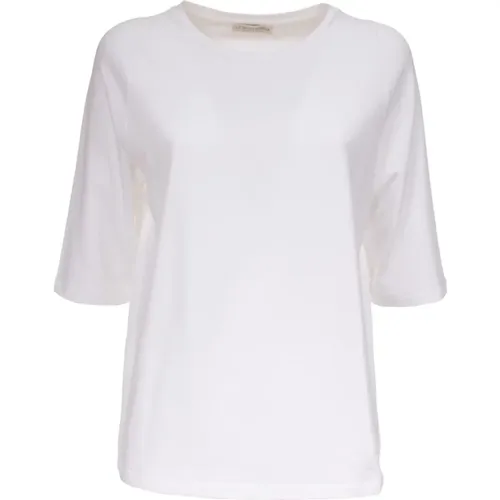 Baumwoll T-Shirt 3/4 Arm Regular Fit , Damen, Größe: M - Le Tricot Perugia - Modalova