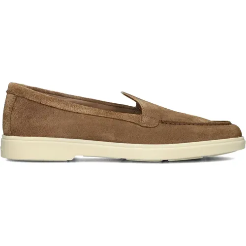 Braune Wildleder Slip-Ons für Damen , Damen, Größe: 36 EU - Santoni - Modalova