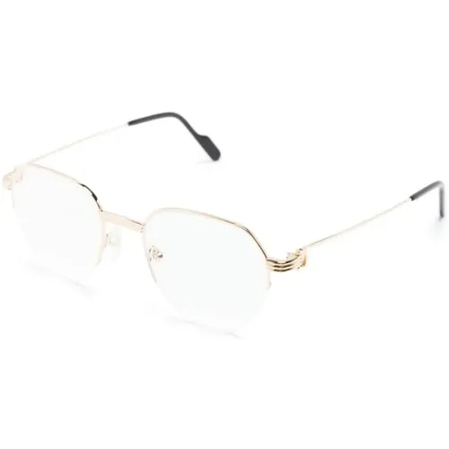 Gold Optical Frame for Everyday Use , male, Sizes: 51 MM - Cartier - Modalova