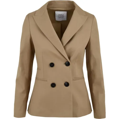 Braune Jacke mit Fenicottero Modell , Damen, Größe: 2XS - Douuod Woman - Modalova