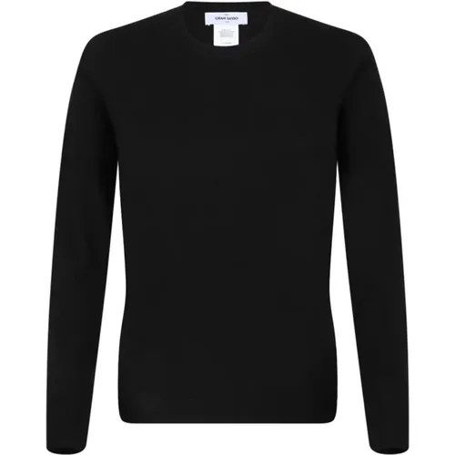 Schwarzer Crew Neck Wollpullover - Gran Sasso - Modalova