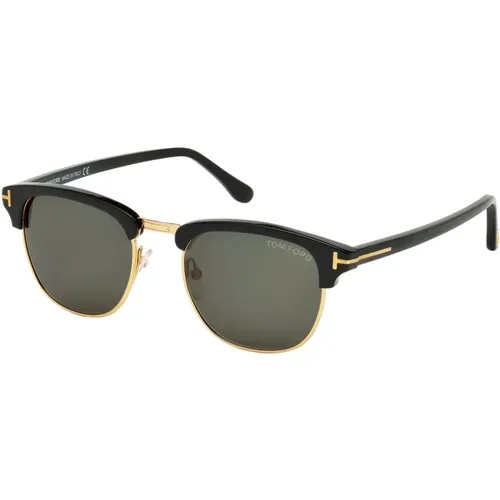 Henry Sunglasses Light Rose Gold/Grey Green , male, Sizes: 51 MM - Tom Ford - Modalova