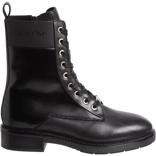 Schwarze Combat Ankle Boots für Frauen , Damen, Größe: 36 EU - Calvin Klein - Modalova