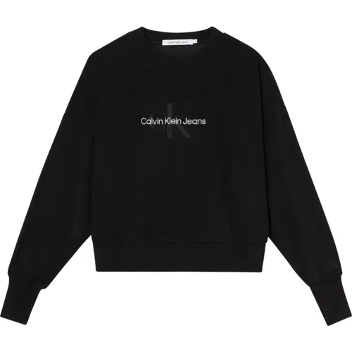 Rundhals-Sweatshirt , Damen, Größe: L - Calvin Klein Jeans - Modalova