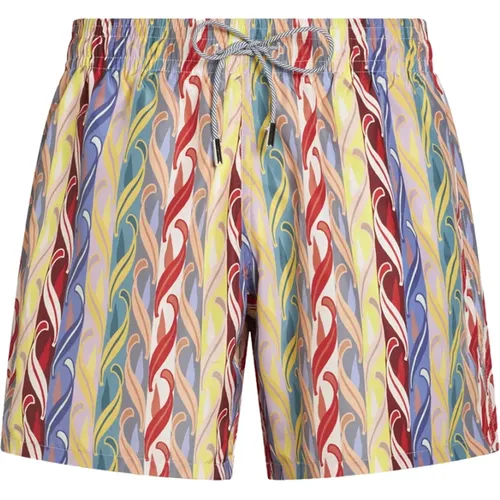 Striped Swimwear with Pegasus Patch , male, Sizes: XL, L, 2XL - ETRO - Modalova