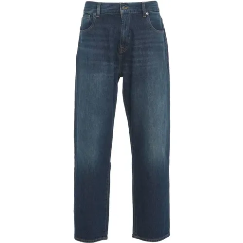 Blaue Gerades Jeans Ryan Threadlike , Herren, Größe: W33 - 7 For All Mankind - Modalova