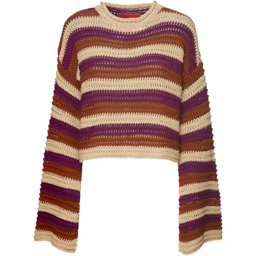 Chunky Gestreifter Crop Sweater,Chunky Stripe Crop Sweater - La DoubleJ - Modalova