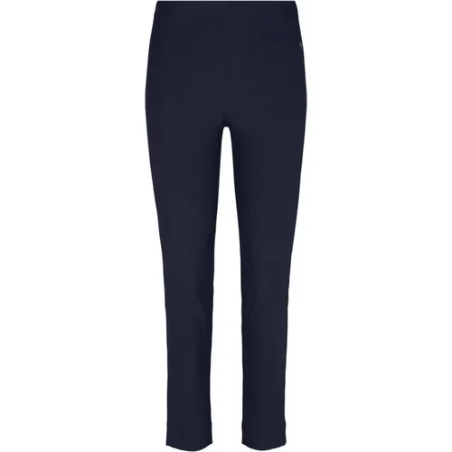 Slim Navy Elastic Waist Trousers , female, Sizes: 4XL, 3XL, 5XL, 2XS, XS, L - LauRie - Modalova