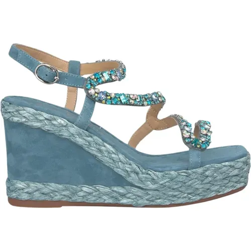 Zigzag Beaded Wedge Sandal , female, Sizes: 6 UK - Alma en Pena - Modalova