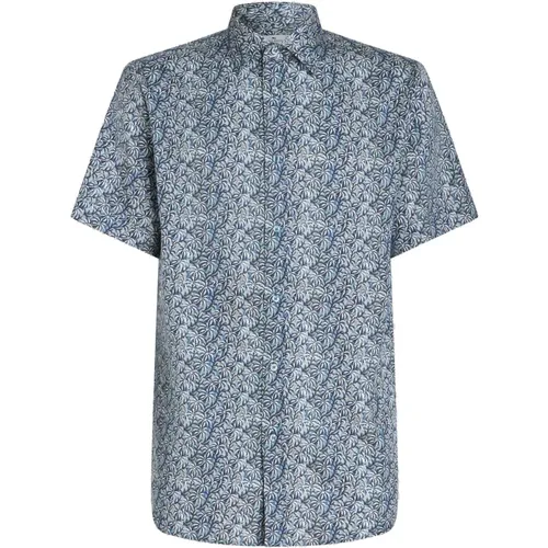 Blue Graphic Print Cotton Shirt , male, Sizes: S, L, M, 3XL, 2XL, 4XL, XL - ETRO - Modalova