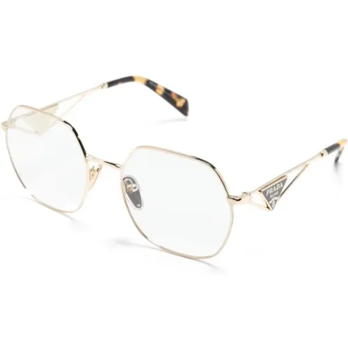 Gold Optical Frame for Everyday Use , female, Sizes: 54 MM - Prada - Modalova