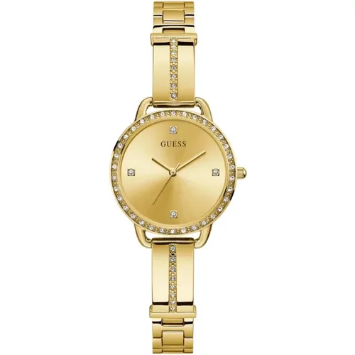 Quartz Bracelet Watch, Gold Dial , female, Sizes: ONE SIZE - Guess - Modalova