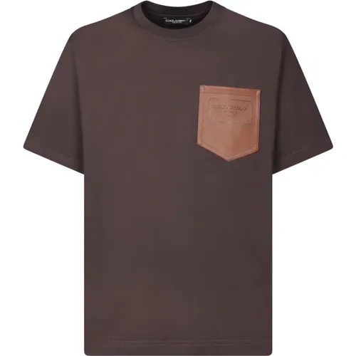 Braunes T-Shirt für Männer - Dolce & Gabbana - Modalova