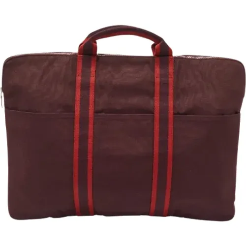Pre-owned Canvas briefcases , female, Sizes: ONE SIZE - Hermès Vintage - Modalova