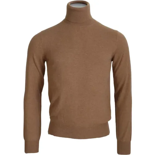 Beige Cashmere Turtleneck Sweater , Herren, Größe: 2XL - Dolce & Gabbana - Modalova