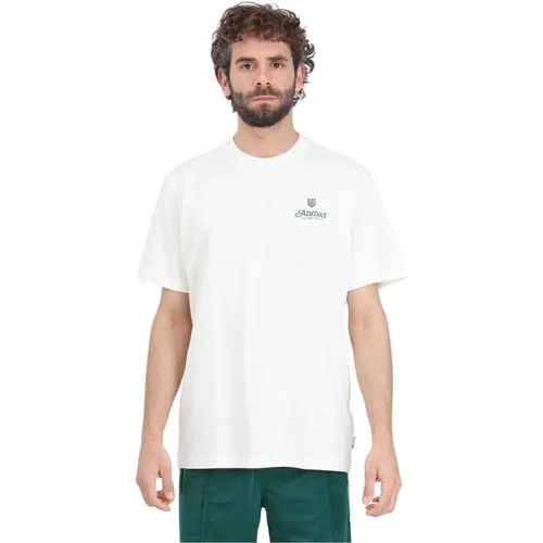 Grafik Fire Trefoil Weißes T-Shirt , Herren, Größe: XL - adidas Originals - Modalova