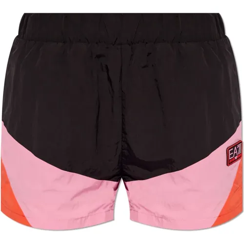Shorts mit Logo-Patch , Damen, Größe: M - Emporio Armani EA7 - Modalova