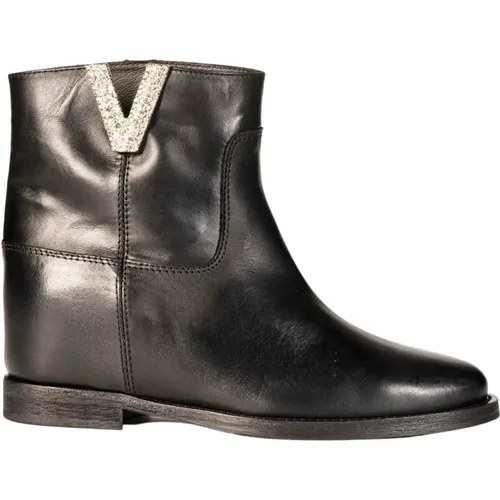 Boot with leather upward , female, Sizes: 3 UK - Via Roma 15 - Modalova