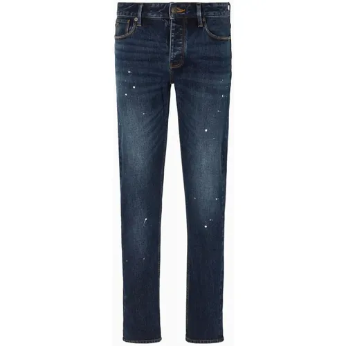 Denim Blaue 5-Pocket-Jeans , Herren, Größe: W28 - Emporio Armani - Modalova