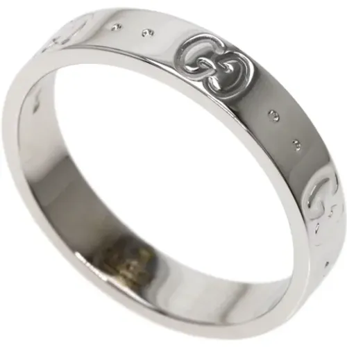 Pre-owned white metal ring , female, Sizes: ONE SIZE - Gucci Vintage - Modalova