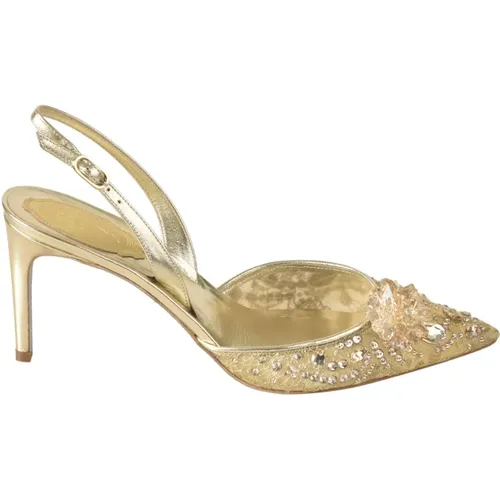 Golden Sandals for Women , female, Sizes: 5 1/2 UK, 6 UK, 4 1/2 UK, 5 UK - René Caovilla - Modalova