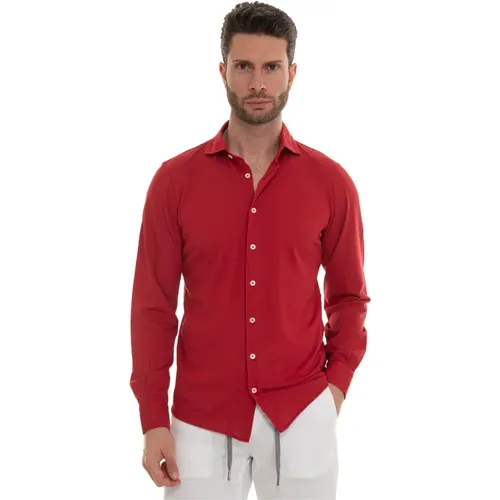 French Neck Polo Shirt Textured Fabric , male, Sizes: XL, M, L, 2XL - Gran Sasso - Modalova
