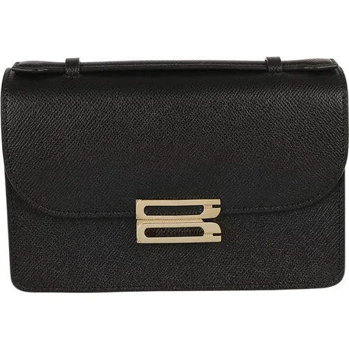 Schwarze Leder-Schultertasche - Victoria Beckham - Modalova