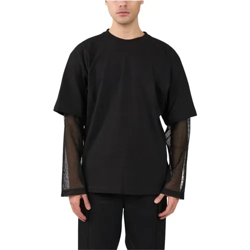 Baumwoll-Mesh-Lässiges T-Shirt , Herren, Größe: XL - The Silted Company - Modalova