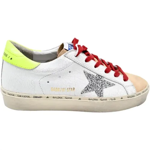 Hi Star Weiße Grüne Fluo Sneakers - Golden Goose - Modalova
