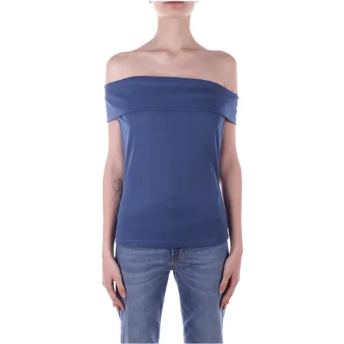 Blaue T-Shirts und Polos Bootshals Stil , Damen, Größe: L - Ralph Lauren - Modalova